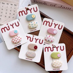 Korean Style Sweet Fabric Teardrop Baby Hair Clips for Girls Anti-Slip Bangs Bar