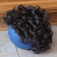 Vintage Adolfo Curly Brown Wig 70s 80s Retro Synthetic Hairpiece Costume