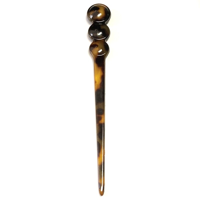 Women Hair Stick Pick Bun Chignon Chopstick Fork Pin Tortoise VTG Made in France