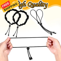 KFHENSOMR Adjustable Hair Ties 4 Pcs Black Large 1 Count (Pack of 4), 4PCS