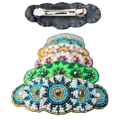 Beaded Hair Barrette Hair Clip Random Color Handmade Hair Accessory Oval Shape