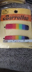 1975 Goody 2.5″ Rainbow Barrettes w/Wire Clasp Sealed New NOS Taiwan