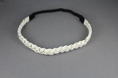 Cream headband faux leather braid braided woven stretch elastic headband