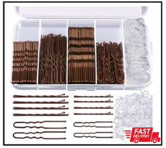 Teenitor 300pcs Bobby Pins Hair Pins Kit 100 Hair Pin Women 100 Bobby Pins Brown