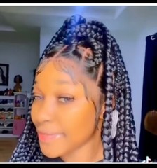 Box Braided Wigs for Black Women Box Braids Lace Front Wigs Synthetic Crochet