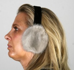 New Sapphire Mink Fur Ear Muffs Efurs4less