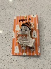 Piper K BOO GHOST Pearl Metal Hair Clip Claw Halloween NEW