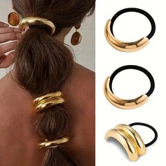 Alloy Hair Ties Set for Women Glossy Finish with Secure Fit and Trendy Patterns