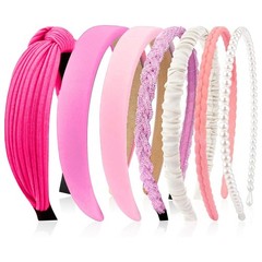 7 Pack Hot Pink Headbands for Girls Women Headbands Trendy Non Slip Hairbands Cu