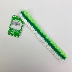 St Patricks Day Headband Elastic Sequin Greens and White Stretch Hair Accessory