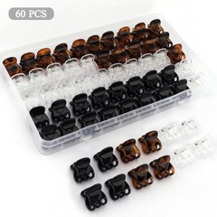Mini Hair Clips Small Hair Claw Clips Tortoiseshell, Glossy Black, Clear White