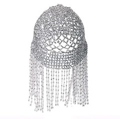 Silver Beaded Cleopatra Inspired Headdress Headband Hair Accessory