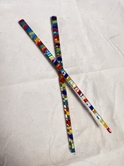 Acetate Hair Sticks Multicolor, Rainbow 2 Count
