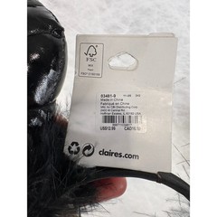 Claire’s Black Devil Horns Headband Faux Leather Feather Trim Costume Accessory