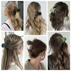 6 PCS Small Hair Claw Clips For Thin Medium Matte NonSlip Accessories Green