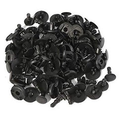 100pcs – 7mm Nylon Clips Plastic Push Type Rivet Retainer One Size, Black