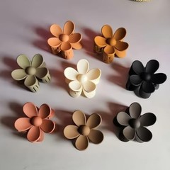 Flower Hair Clips, 8PCS Large Claw Clips for Women Thick Color C:Neutral Color