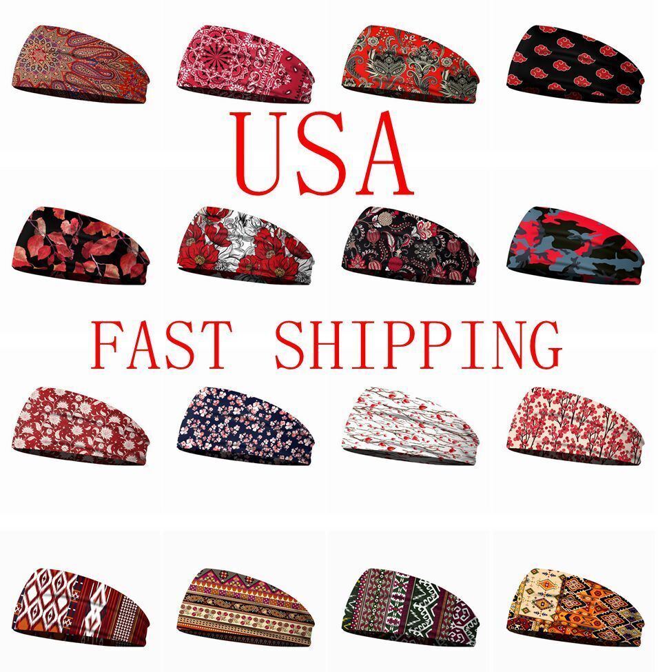 Red Sweatband Boho Headband Sweat Band HairBand Fitness Yoga Running Men Women