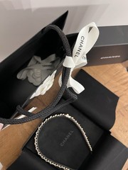 CHANEL Black Leather and Gold Metal Chain Headband -FULL SET- Bag, box, papers