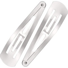 WILLBOND 30 Pieces 3.1 Inch Large Metal Snap Hair Clips Nonslip Silver