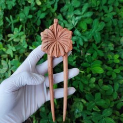 Handmade Hibiscus Flower Hair pin hair stick hair fork | Wooden Hair accessory