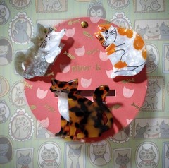 3 🆕 Piper K Large Hair Claw Clip Cats Kitty MoM Orange Tabby Gray Calico HTF!