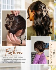 4 PCS Bow Hair Clips Bow Claw Clip for Women, Large Hair Claw Clips for Thin …