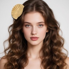 2pcs Seashell Hair Clip, Fashionable Metal Hairpin 1 Count (Pack of 2), gold