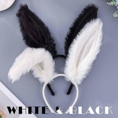 White Bunny Ears Furry Rabbit Ears Headbands Cute Easter Bunny Head Bands Fes…