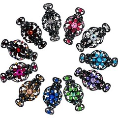 USA MOGHANT Vintage Flower Hair Clip Claw Jaw Hairpin Rhinestone Crystal 11color