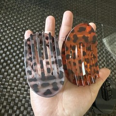 4Pc Hair Claw Clip for Women New Design Leopard Matte Curved Flat Styling Barret