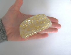 Gold or silver flakes glitter frosted white hair claw clip