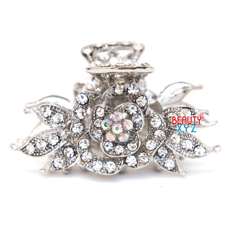USA Hair Claw Rhinestones Crystal Hairpin Rose Flower hair claw clamp hair Clip