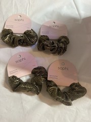 Sophi. Women’s Scrunchie Hair Clip Headband Set Animal Print Bow Accents