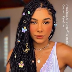 140Pcs Gold Butterfly Hair Jewelry for Braid Colorful Loc Beads Dreadlocks