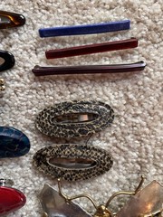Lot of 16 VTG Hair Clips Barrettes Made In France, Japan Tortoise Blue Unique