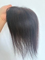 5″x6″ Seamless Black Lace 100%Human Hair Topper 12″, Can be dyed/permed/Bleached