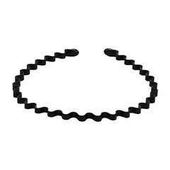 6/1pcs Unisex Black Metal Waved Hair Band Head Hoop Sports Hairband Accessories