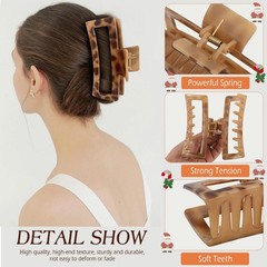 4 PCS 5 Inch Extra Large Claw Clip for Women, 4 Count (Pack of 1), Tortoise-A
