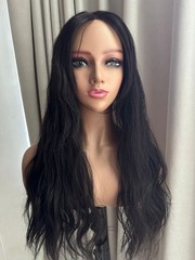 6.3″x6.3″Lace Frontal Water Wave Synthetic Hair Topper for Women Clip in 22″