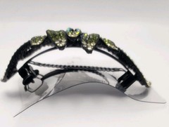 Vintage Style Green Rhinestone Leaf Hair Clip New on Card