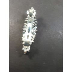 Hair Barrette Tension Clip Rhinestones Clear Silver Tone