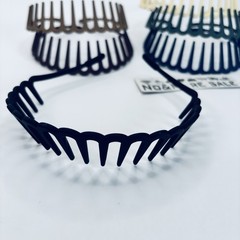 Black Brown Geometric Zigzag Headband – Plastic Hair Accessory for Women