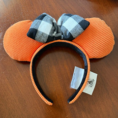 Disney Parks Orange And Plaid Minnie Ears Fall Halloween