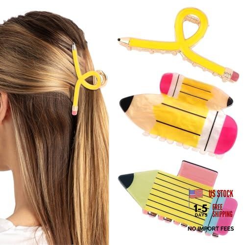 Women’s Cute Pencil Hair Claw Clips – Cute 3 Styles for Women’s Hair