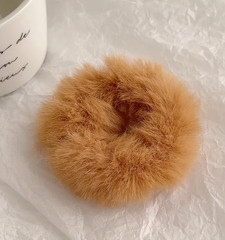 Fluffy Faux Fur Hair Scrunchie Soft Elastic Hair Tie Ponytail Holder Women