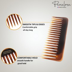 Parcelona French Fluffy Large Tortoise Shell and Black Cellulose Hair Combs(2