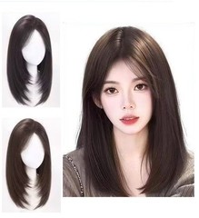 3.5×4.3″Free Part Lace Heat Resistant Straight Synthetic Hair Topper Clip in 16″