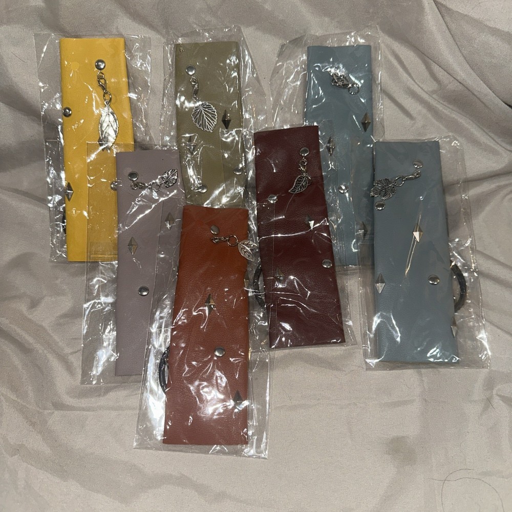 Yinkin 7Pcs Leather Hair Wrap Motorcycle Ponytail Hair Wrap Ties for Woman