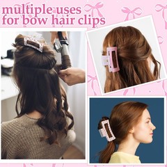 Yuxung 8 Pcs Bow Cherry Hair Claw Clips for 1 Count (Pack of 8), main pink